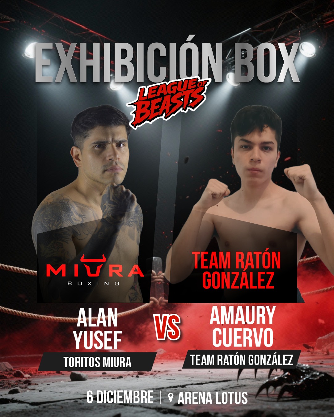 Exhibición box Alan Yusef vs Amaury Cuervo